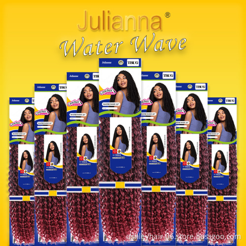 Julianna passion twit pink blue cheuveux long 18inch pre bohemian ombre extensions water wave crochet braid passion twist hair